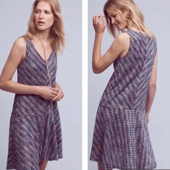 Maeve Dresses & Skirts - Anthropologie Maeve Westwater Chevron Sleeveless Midi Dress Large